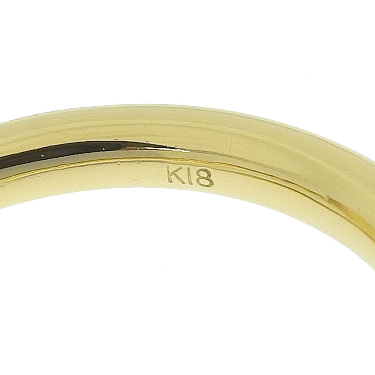 新品仕上げ K18 YG 釘モチーフ デザイン リング ダイヤモンド 0.11ct 15号 18金 イエローゴールド 指輪 ジュエリー