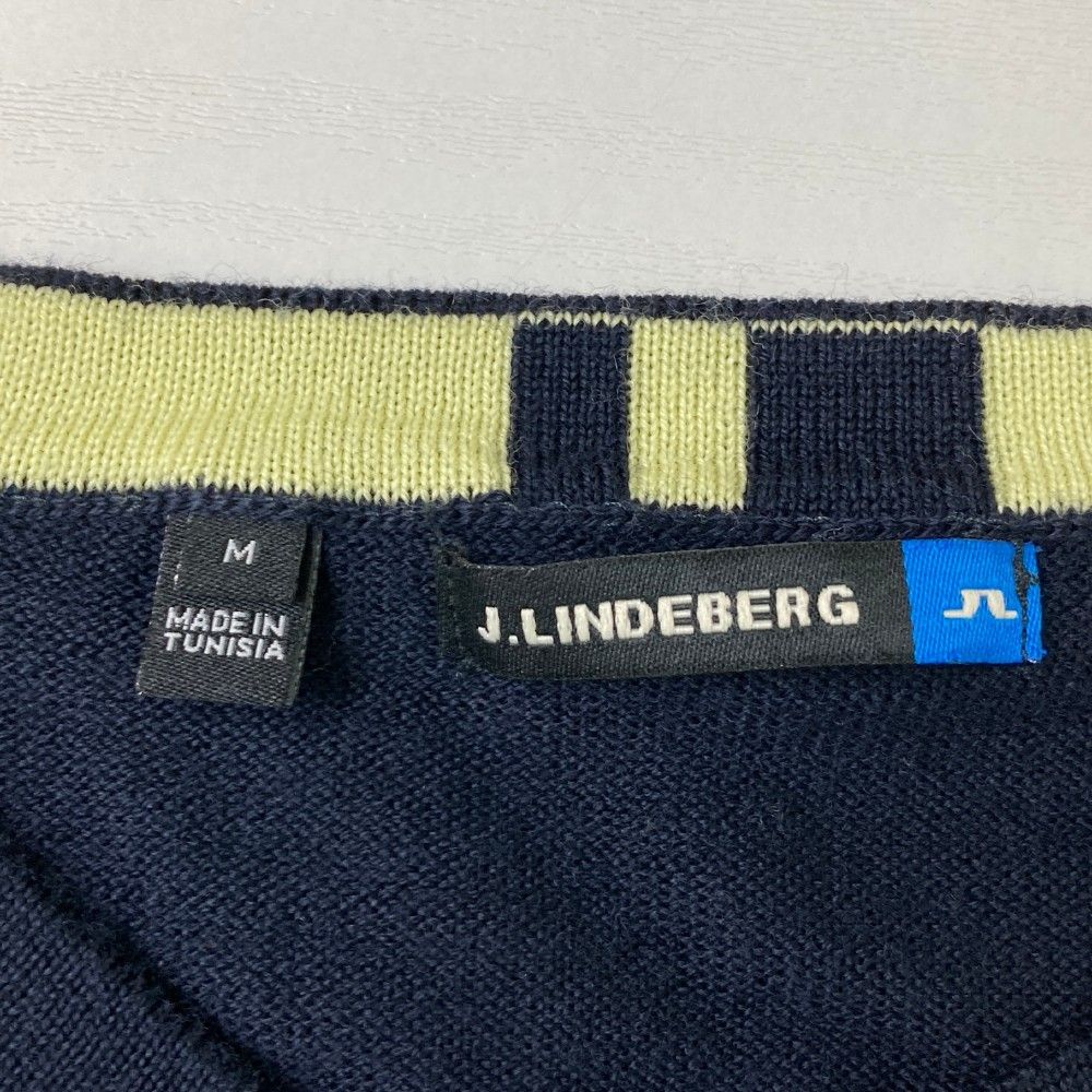 サイズ：M J.LINDEBERG ジェイリンドバーグ  長袖 ニットセーター  ブラック系 [240101429089] ゴルフウェア メンズ ストスト サイズ：M J.LINDEBERG ジェイリンドバーグ 長袖 ニットセーター