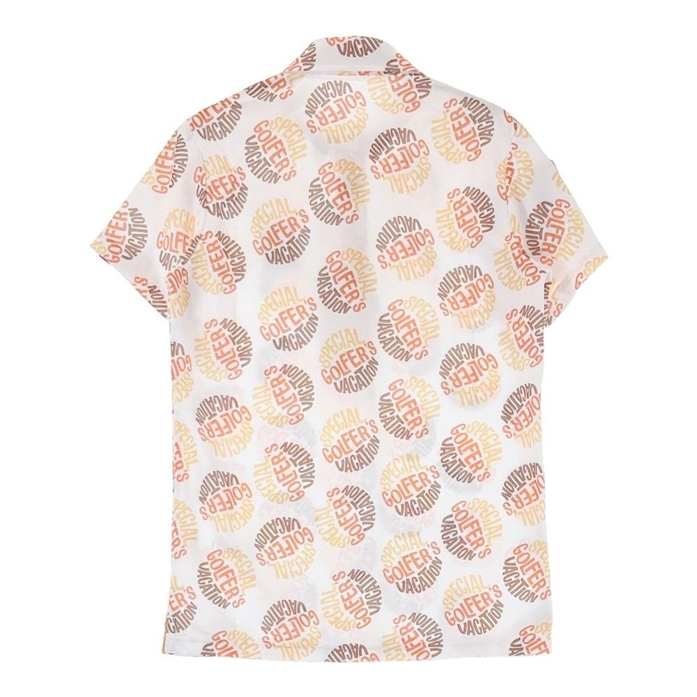 サイズ S ROUGH-SWELL ラフアンドスウェル 2025年モデル 半袖 ポロシャツ ボタンダウン カモノハシ 総柄 イエロー系 240101465661 ゴルフウェア レディース ストスト