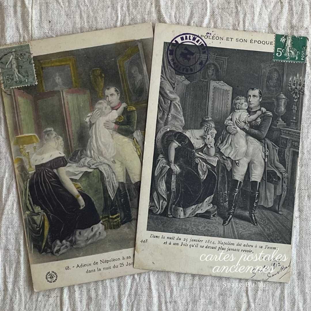 French antique postcards, people, Napoleon, Bonaparte, paper, historical things
