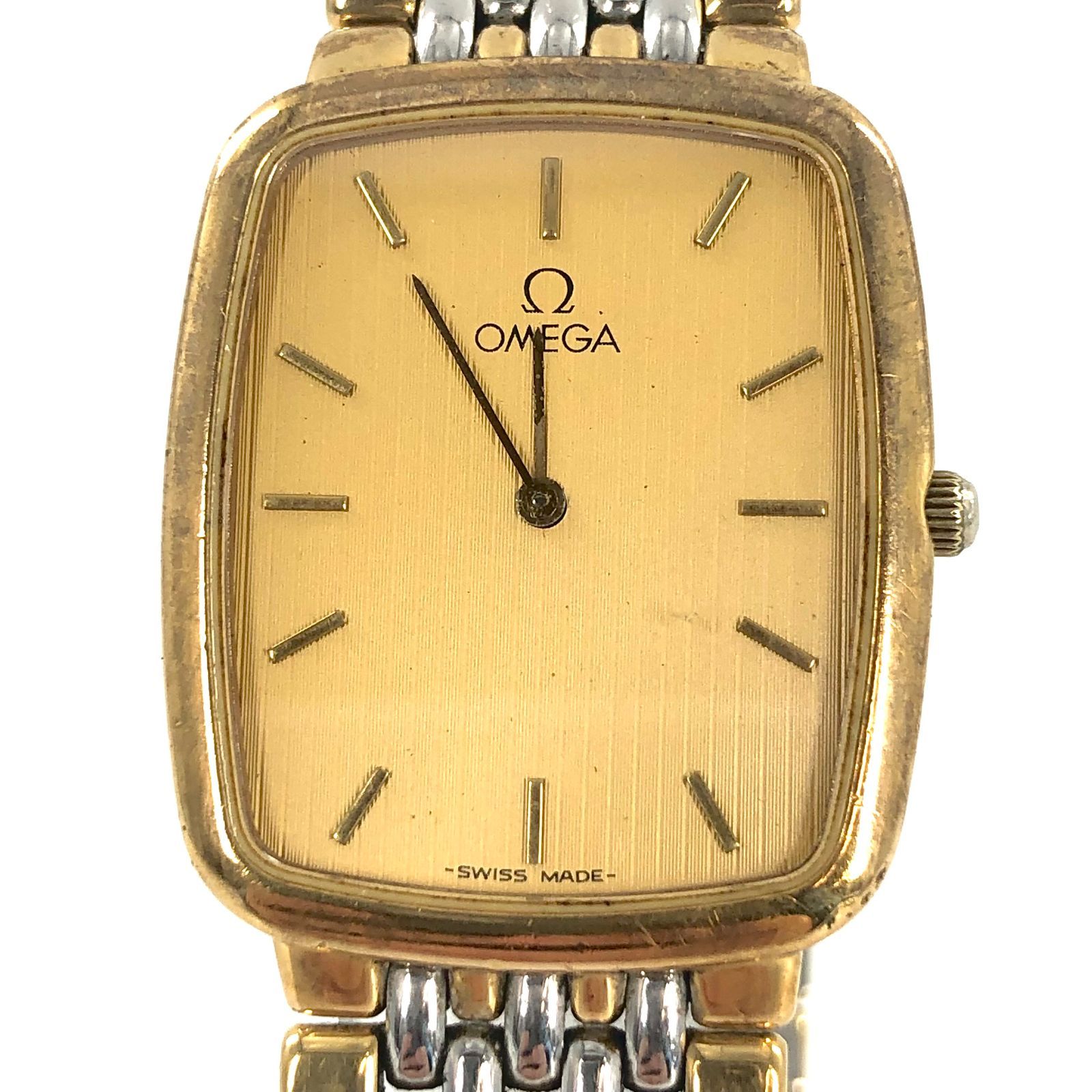 ジャンク品】OMEGA De Ville クォーツ 腕時計 ゴールドカラー