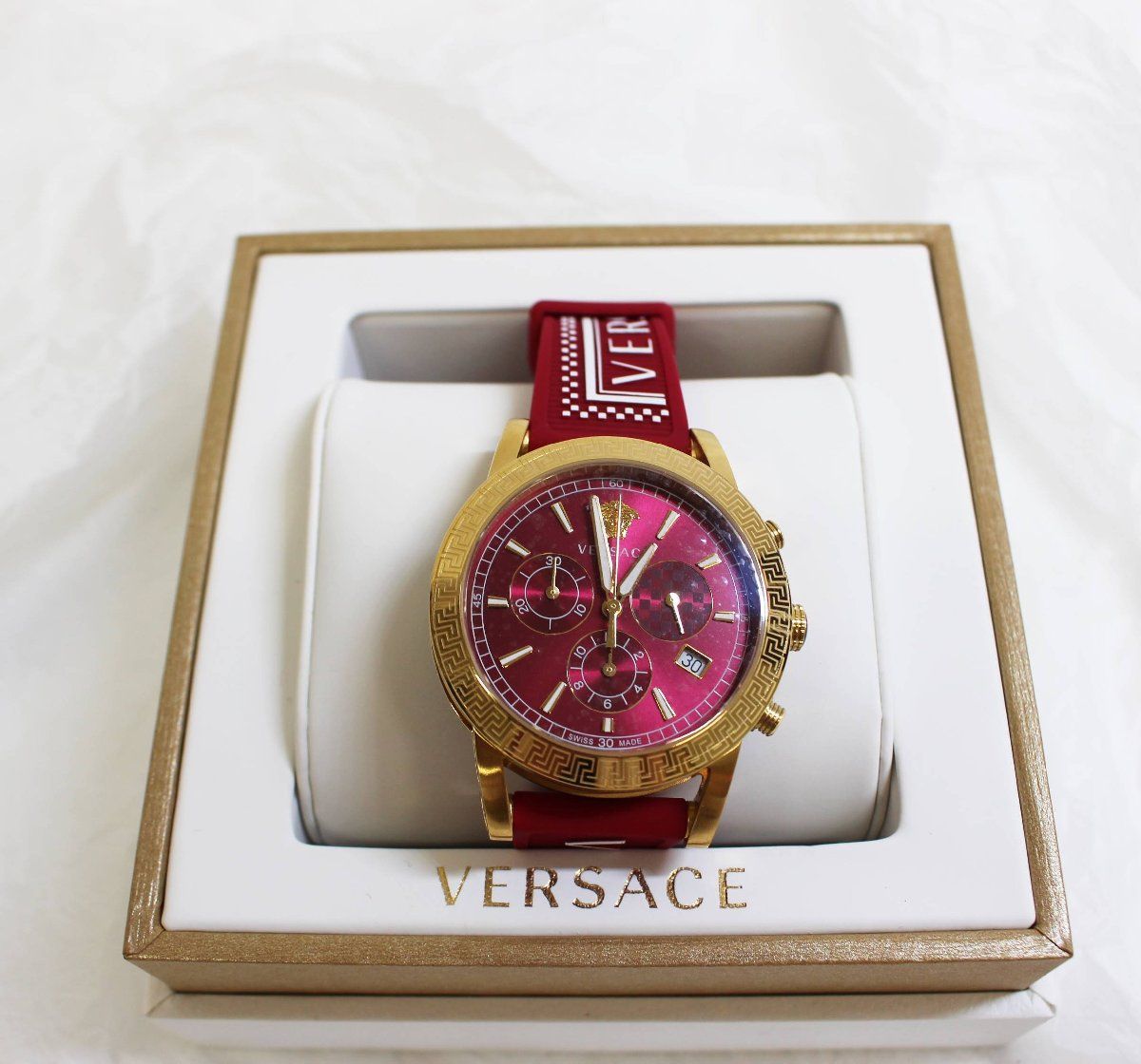 VERSACE ヴェルサーチ クオーツ腕時計 スポーツテック クロノグラフ SPORTTECH VS-VELT01421 レッド ウォッチ  R2307-114