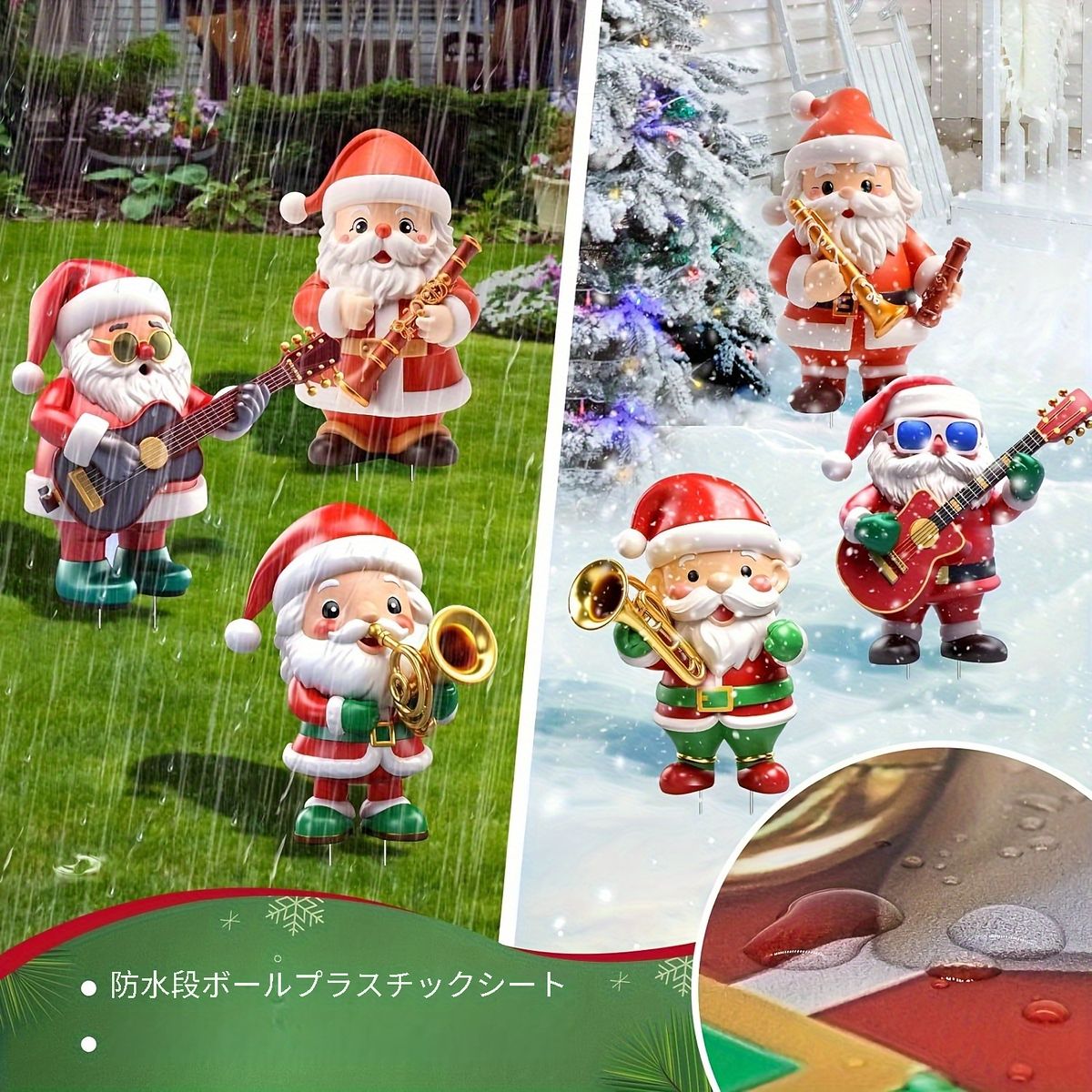 サンタクロースの金属製装飾プレート 祝祭用12個セット】サンタクロース屋外デコレーション 防水