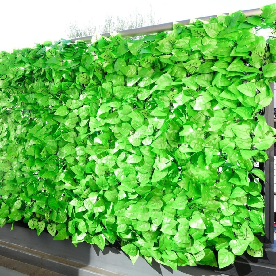 山善 YAMAZEN リーフラティス 約100×200cm ハードネットタイプ ダブルリーフ 目隠 装飾 フェイク ベランダ テラス グリーンフェ