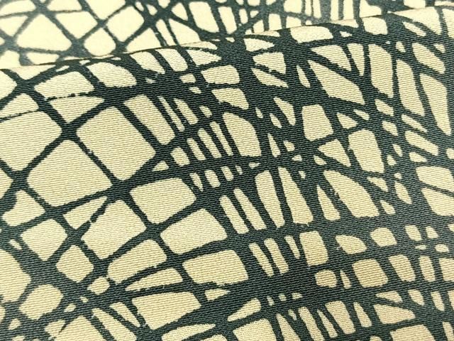 平和屋着物▽訪問着 単衣 型染め 芝草文 三越扱い 正絹 逸品