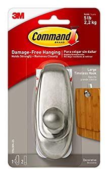 3m Large Brushed Nickel Command Timeless Hook 17063BN Command™ Decorative Large Brushed Nickel Hook | 3M United States
