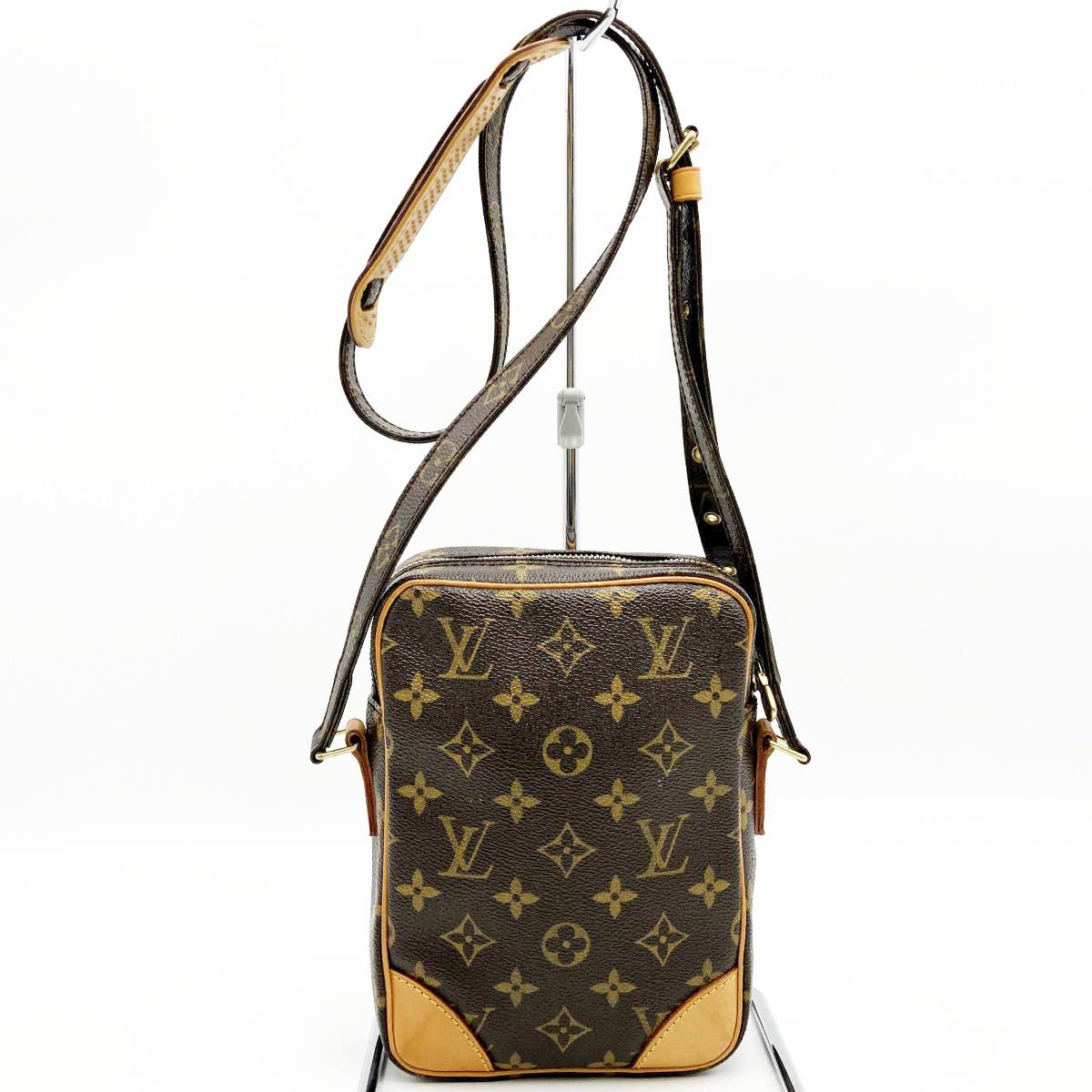 セール 美品 LOUIS VUITTON ルイ・ヴィトン ダヌーブ ベタ無し モノグラム ショルダーバッグ 斜め掛け バッグ ブラウン PVC  レディース メンズ M45266 USED - メルカリ