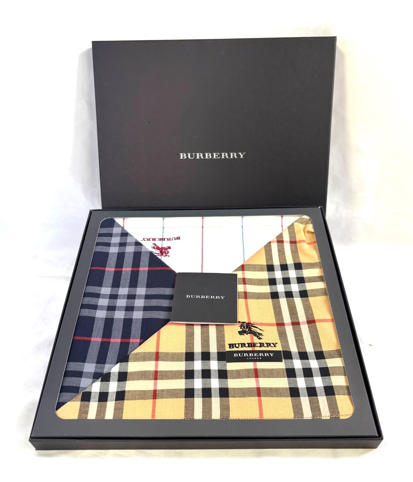 未使用品 箱入り BURBERRY バーバリー ハンカチ 3枚セット ノバ