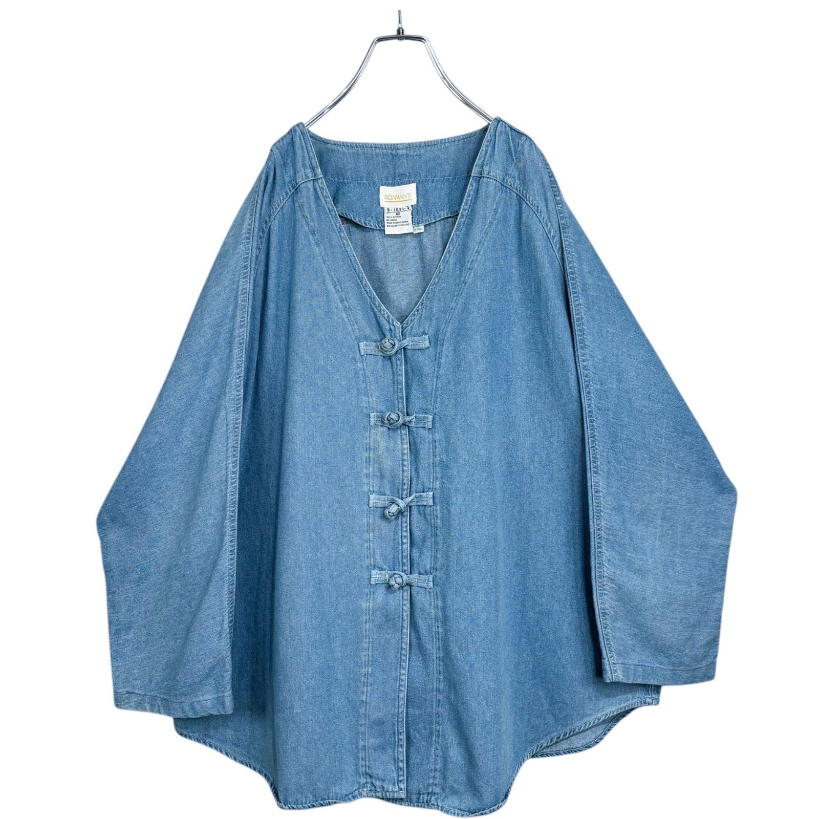 90s ROAMAN S L|S light denim China design jacket