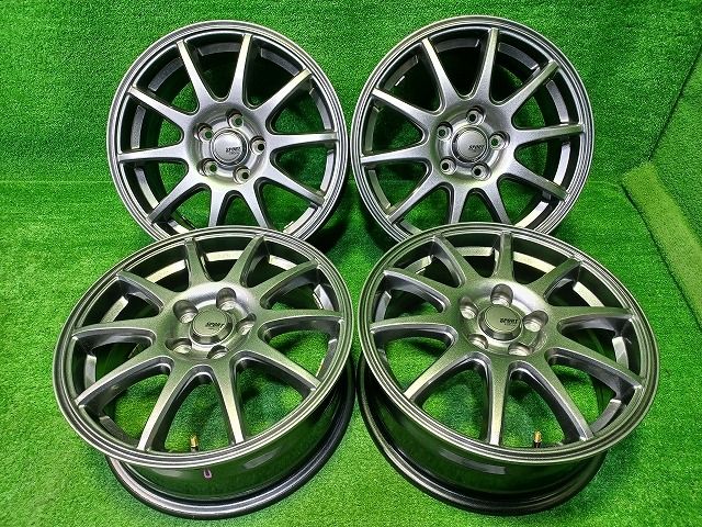 SPORT ABELIA ﾌﾟﾘｳｽ ホイール アルミ ガンメタ 15インチ 6J 5穴 4本 100 45
