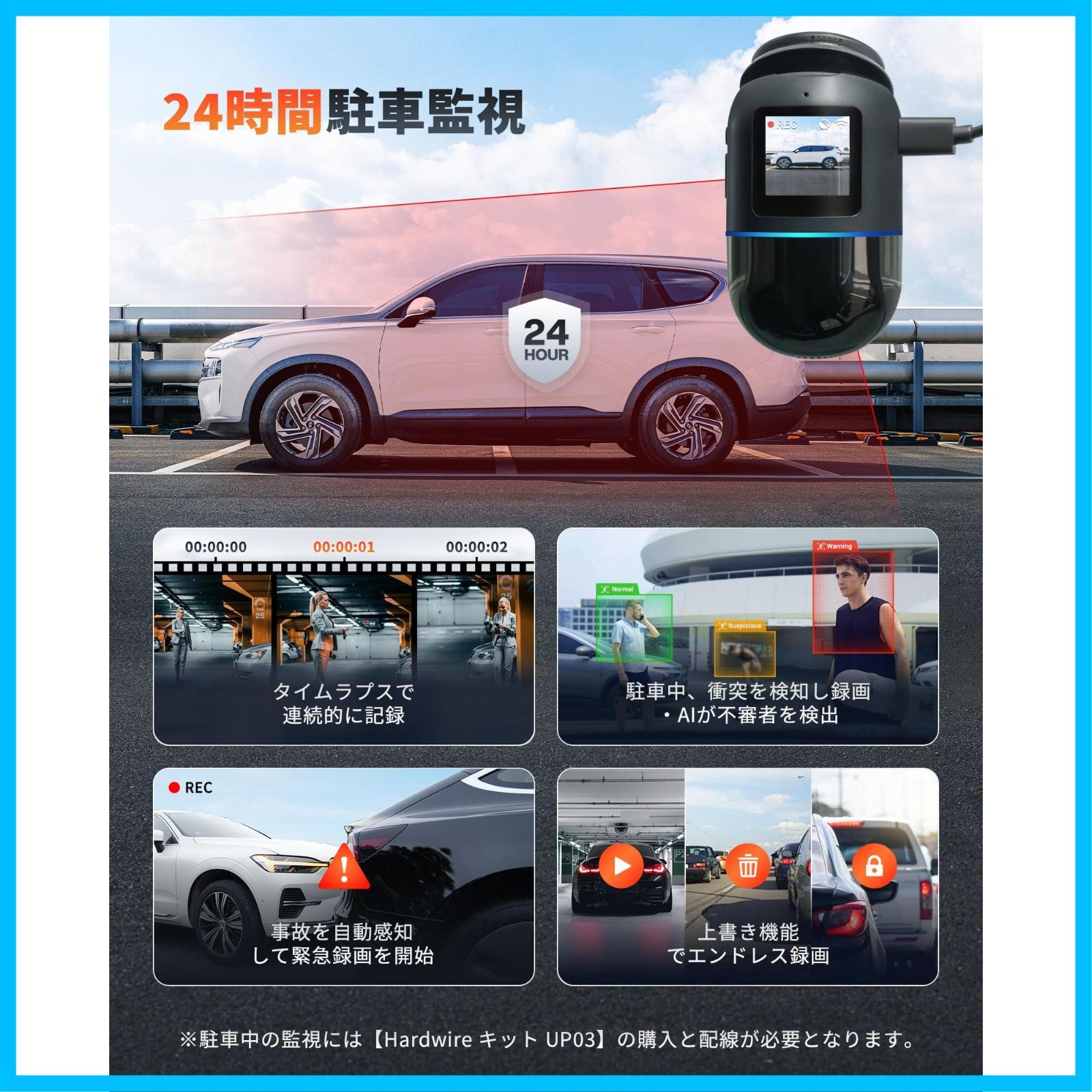 Dash Cam Omni 前後左右360度撮影対応ドライブレコーダー eMMC