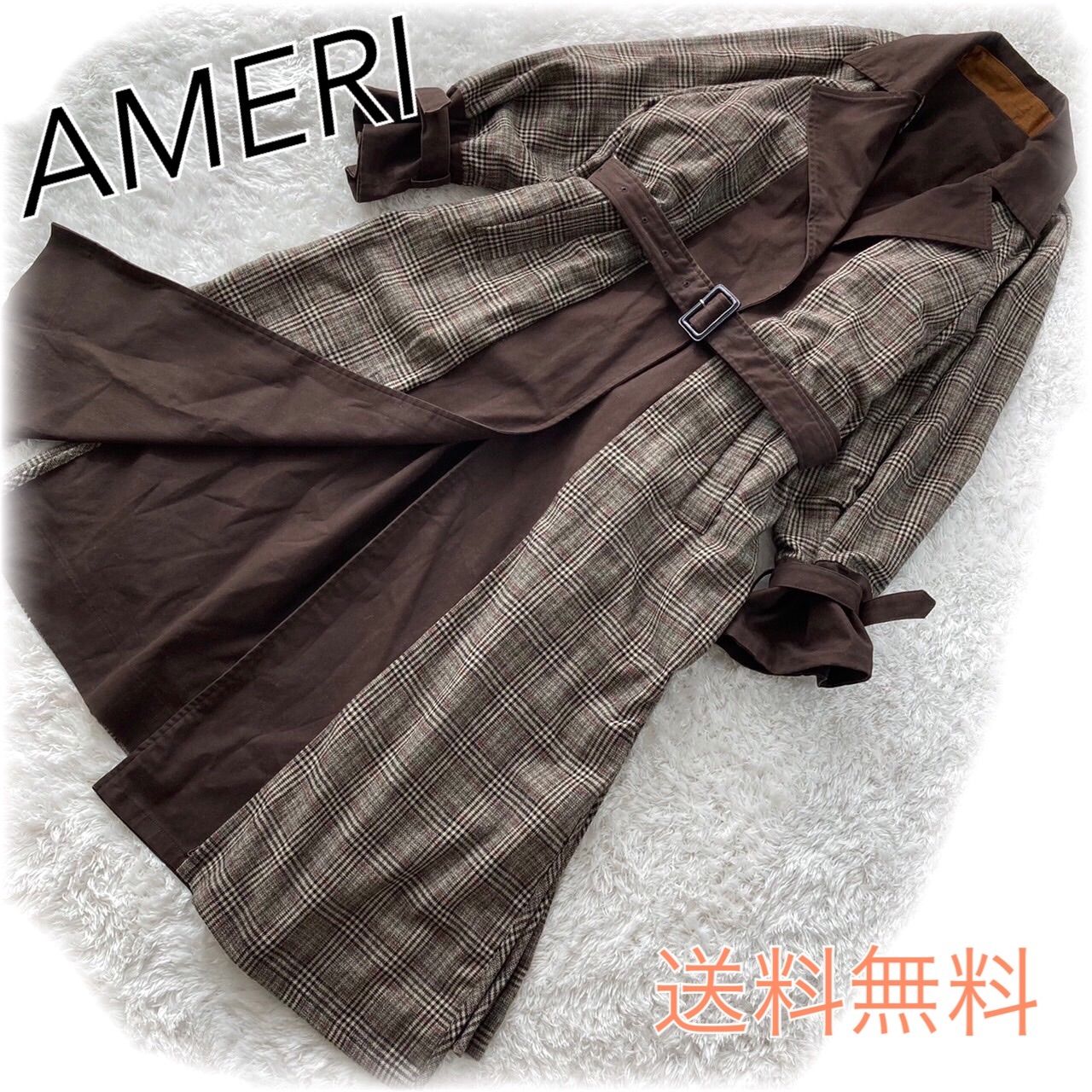 セール☆AMERI リバーシブル ロングトレンチコート ブラウン セール☆AMERI リバーシブル ロングトレンチコート ブラウン
