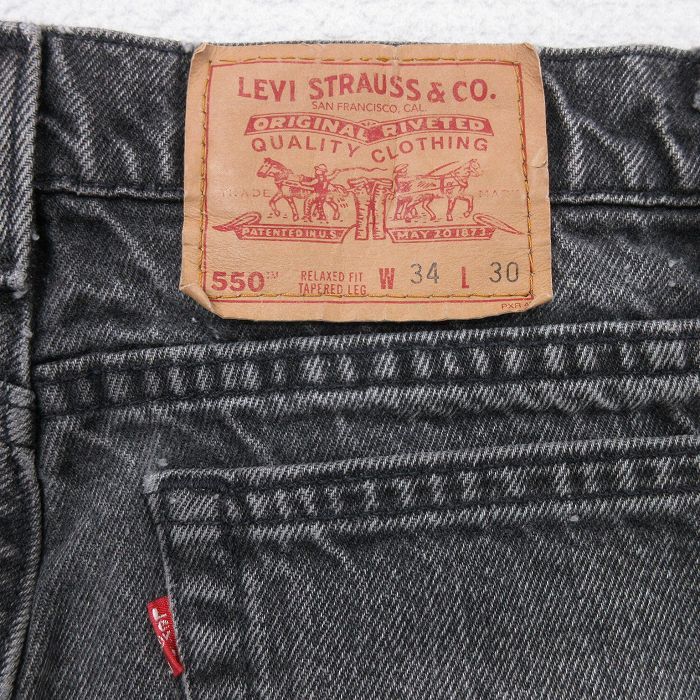 リーバイス 550 ボトムス ブラック LEVIS 古着 メンズ W34 Levi's - W34☆古着 ジーンズ リーバイス Levis 550 メンズ