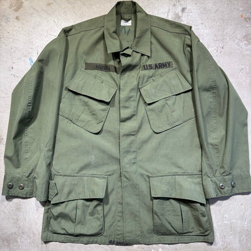 60's U.S.ARMY ジャングルファティーグジャケット ノンリップ S-R