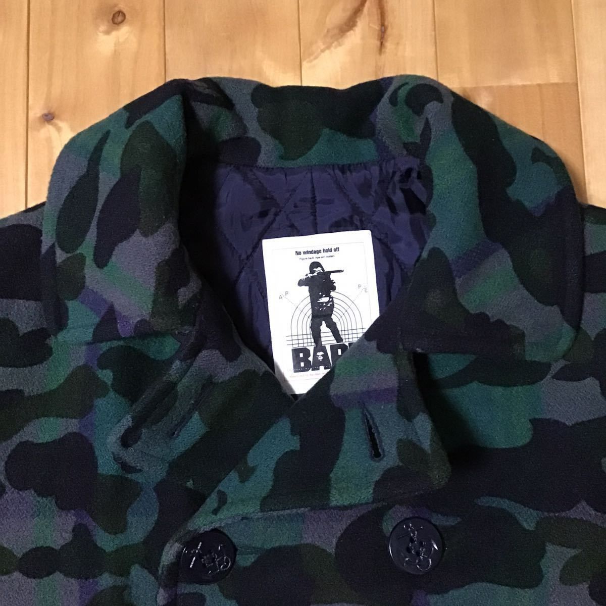 メルトン ウール ピーコート Sサイズ a bathing ape チェック BAPE ...