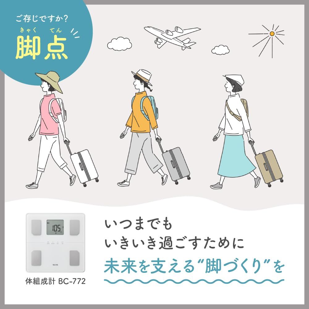 タニタ 体重計 体組成計業界初 脚点判定 体重を支える足の筋肉量を点数化 体脂肪率 筋肉量 内臓脂肪レベル 体重 体内年齢 基礎代謝量 BMI 乗るピタ マイサポ 立て掛け収納OK スマホ必要なし ヘルスメーター BC-772 KANDAIZUMI_COM