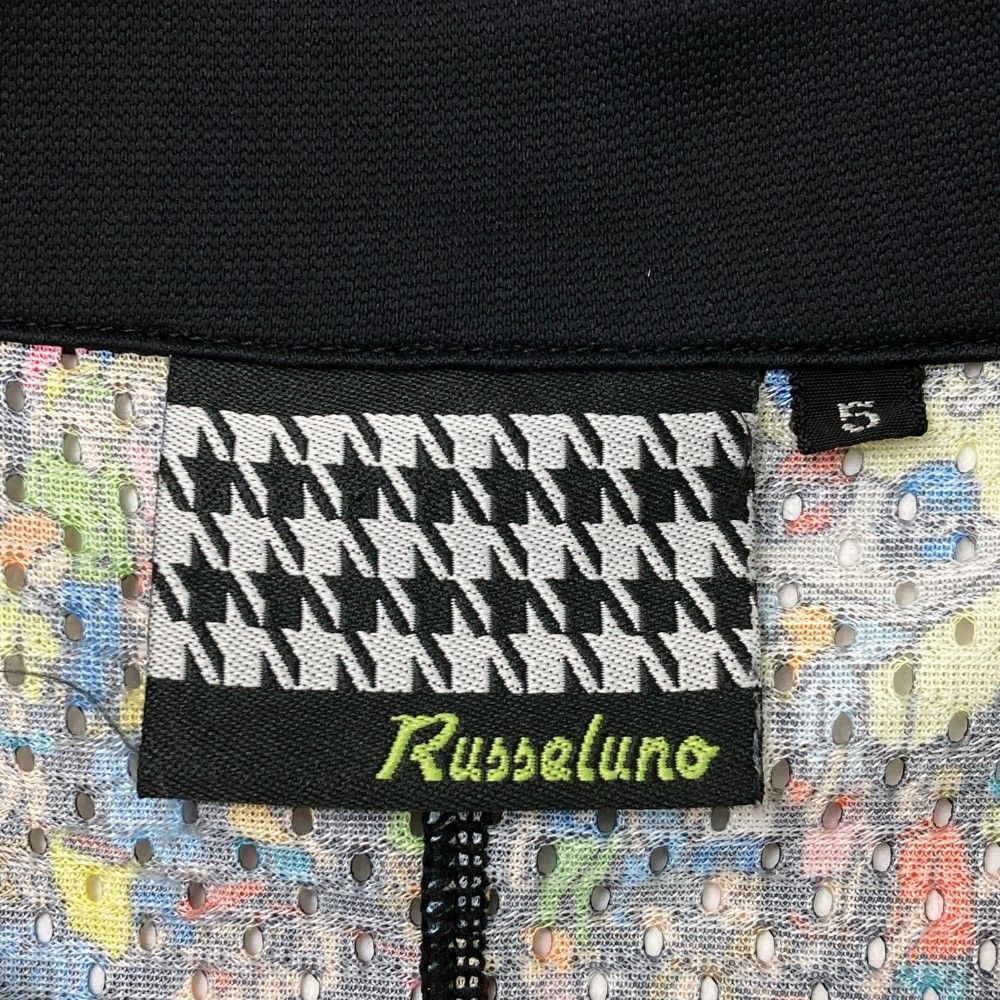 サイズ：5 RUSSELUNO ラッセルノ 半袖スキッパーポロシャツ 総柄