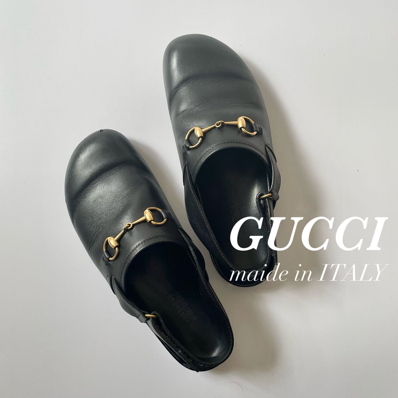 GUCCI ホースビット レザー スリッパ - 靴