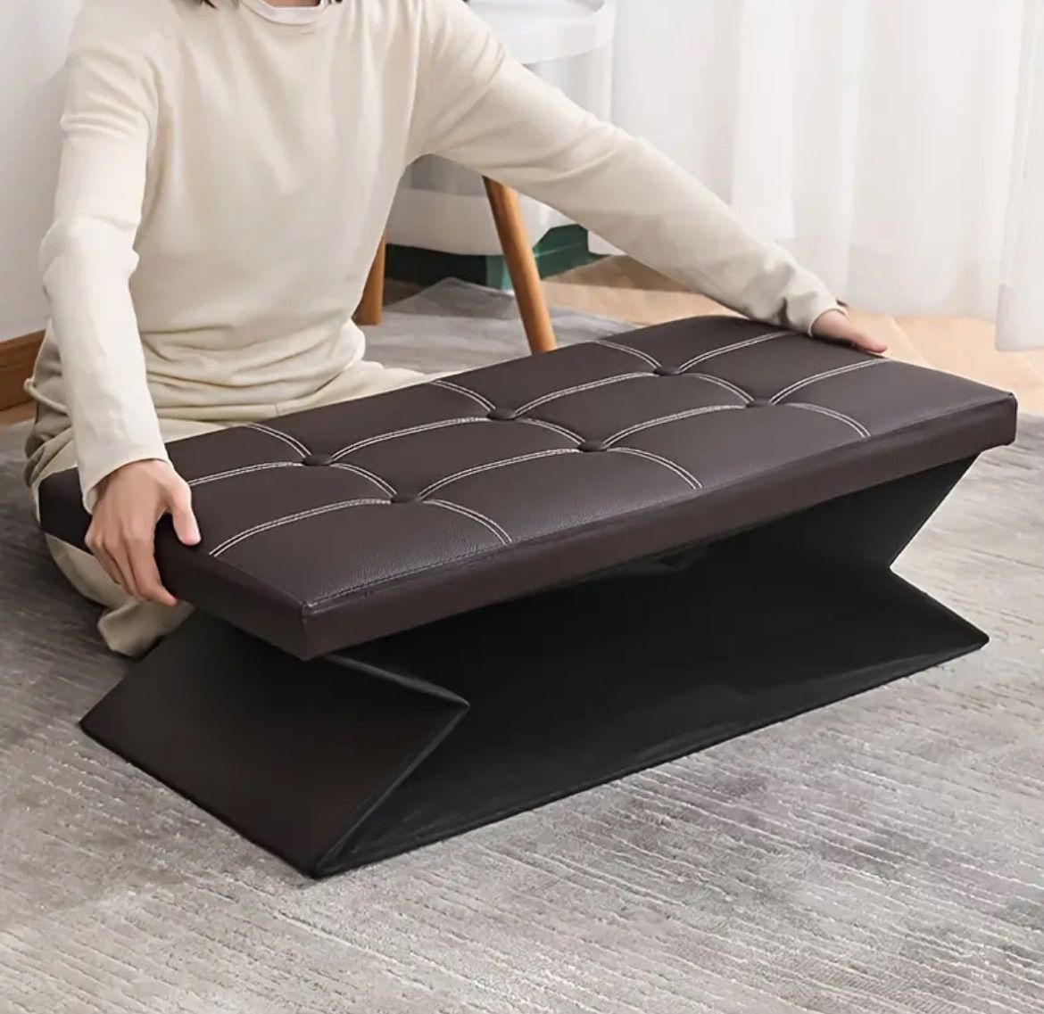 スツール インテリア 家具 収納 オシャレ ワイドタイプ ファブリック