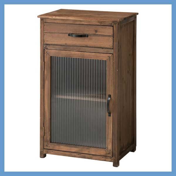 アンティーク　木製キャビネット ガラス天板付き(引き取りの方は9,000円) 天然木 キャビネット 幅80cm Aタイプ 完成品 アンティーク