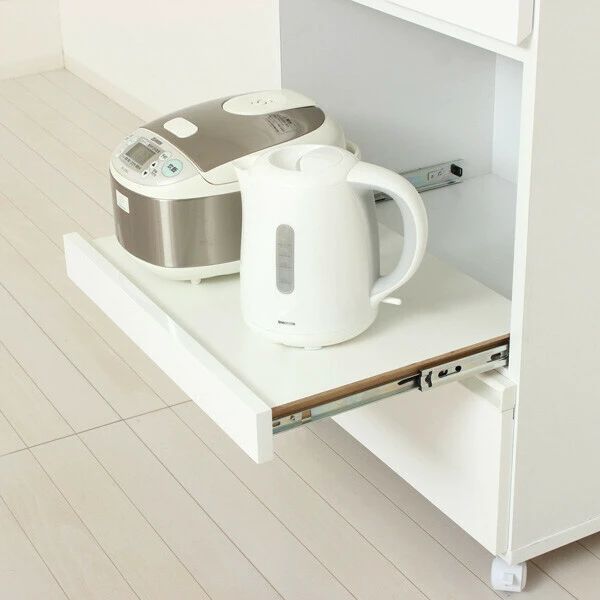 鏡面塗装 コンパクト レンジ台 レンジボード ワゴン ホワイト USTAUSTRALIA_COM_AU