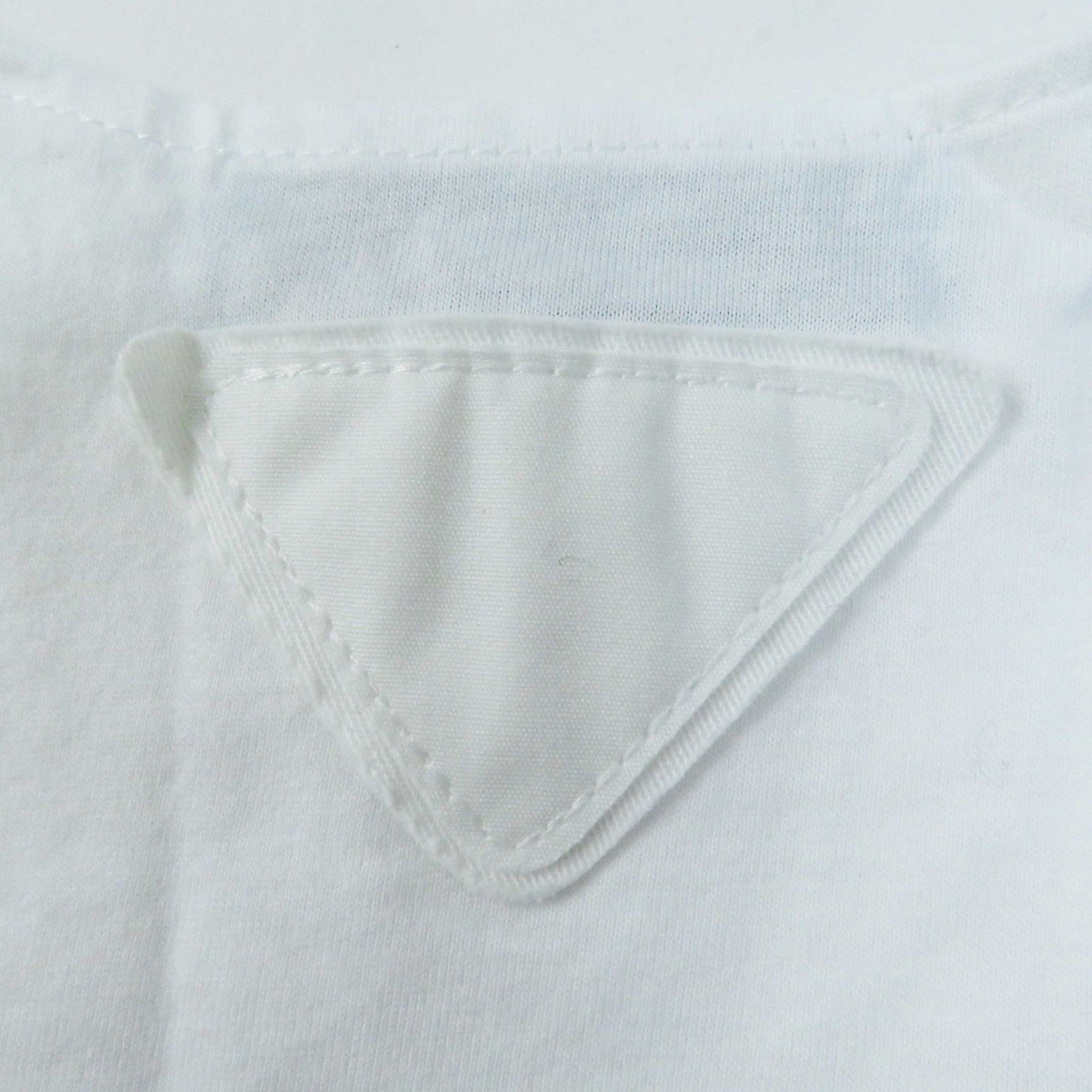 極美品◎PRADA プラダ 23SS P29980 コットン トライアングルロゴ刺繍