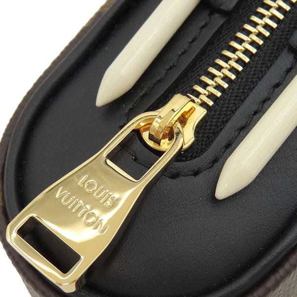 ルイヴィトン LOUIS VUITTON 小物 ゴルフセット アンドルーズ モノグラムキャンバス モノグラム ゴールド金具 茶 黒 ボールポーチ ボールケース GI0826 RFID 保存袋
