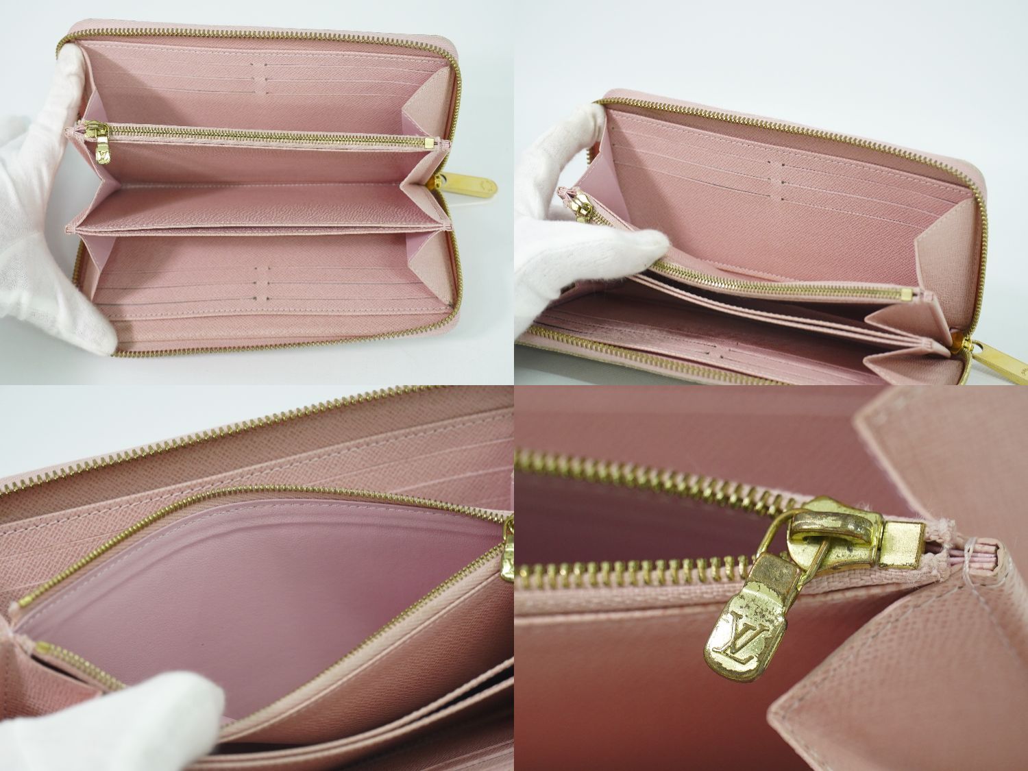 本物 ルイヴィトン LOUIS VUITTON LV 新型 ジッピーウォレット ダミエ アズール 長財布 ホワイト グレー N63503 ビトン 財布 ウォレット 中古 本物 ルイヴィトン LOUIS VUITTON LV 新型 ジッピーウォレット ダミエ