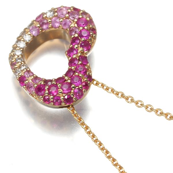 ポンテヴェキオ ネックレス サファイア 0.47ct ダイヤ ダイヤモンド  