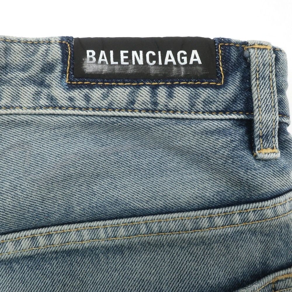 中古】バレンシアガ BALENCIAGA ダメージ加工 コットン ジーンズ  