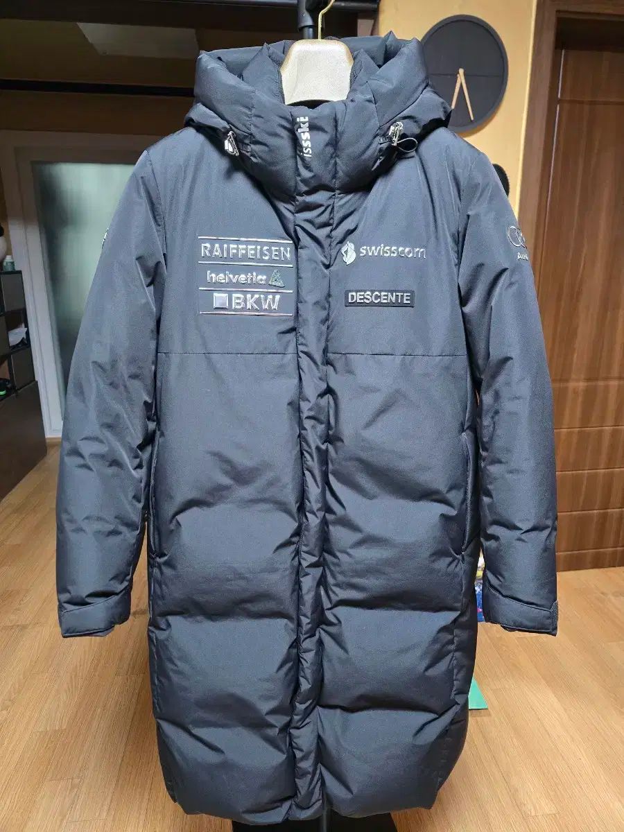 DESCENTE デサント スイス スキーチーム エッジ ワッペン ダック ダウン ダウンジャケット ロング丈 S0423SDJO4