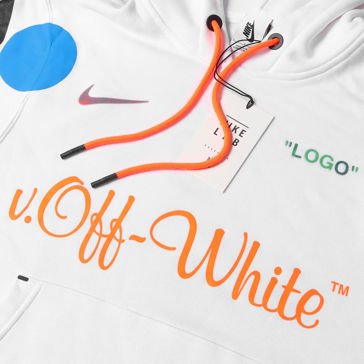 美品 OFF-WHITE オフホワイト パーカー:S NIKE NikeLab ブランドロゴ 