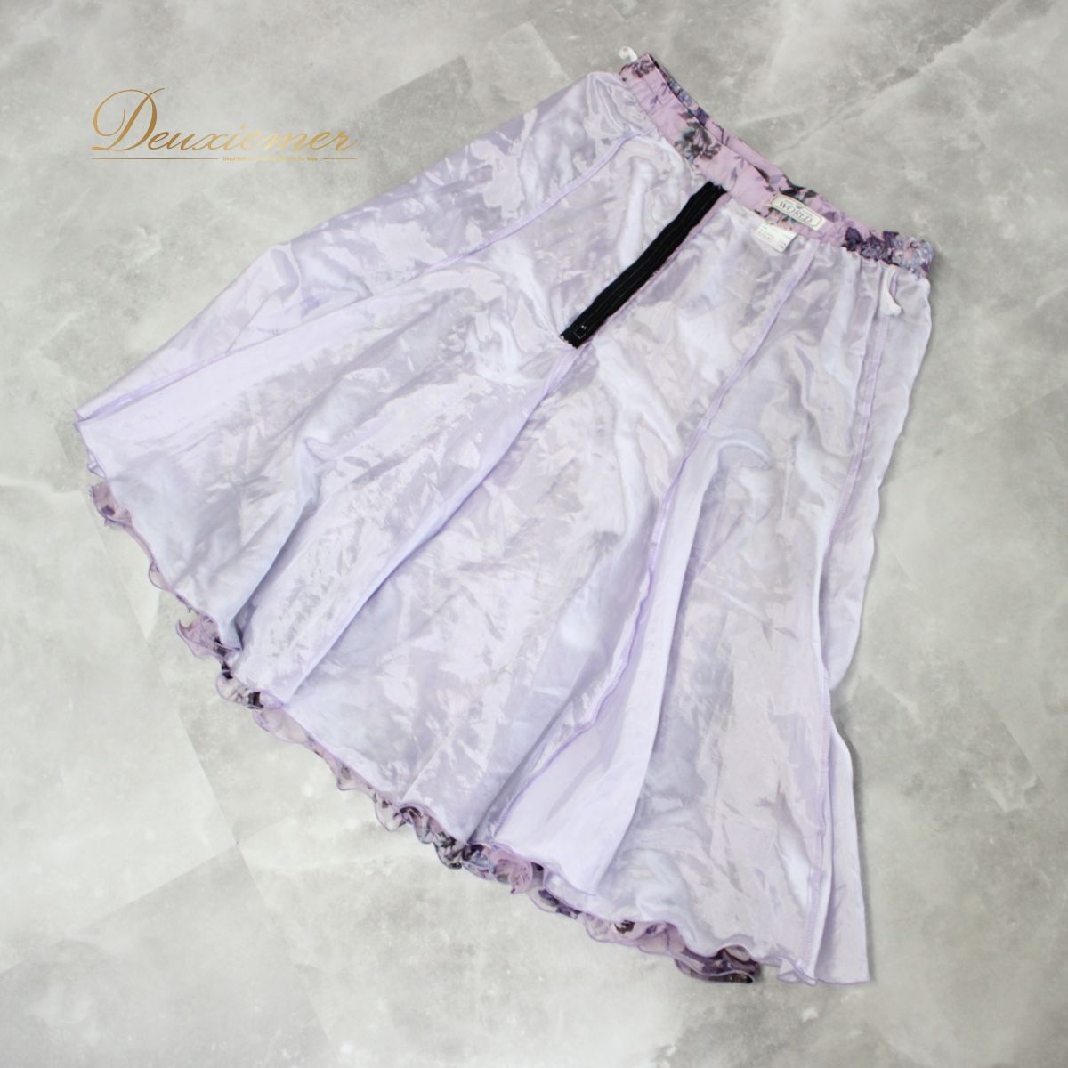【美品 社交ダンス衣装】スカート レッスン パーティー DANCE FASHION WORLD ダンスファッションワールド 紫 パープル 花柄 美品 社交ダンス衣装】スカート レッスン パーティー DANCE