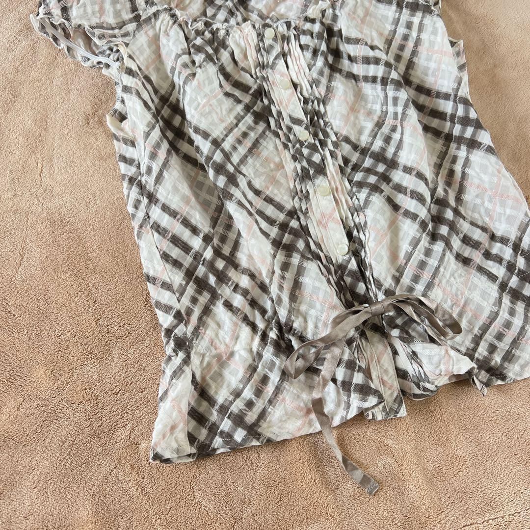 ノバチェック柄 ノースリーブブラウスシャツ