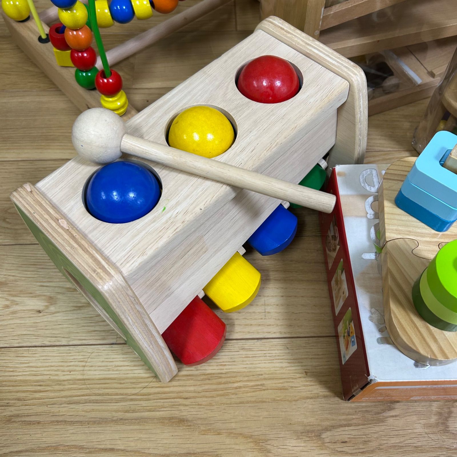 木のおもちゃ ボーネルンドなど 9点セット 木製 アンパンマン ニチガン 知育玩具