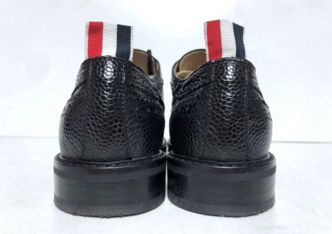 短納期定価 ￥71,500！【極美品】THOM BROWNE トムブラウン キッズ クラシック ウィングチップシューズ 32/8才 ドレスシューズ フォーマル 男の子 卒業 卒園 入学 結構式 パーティー 2A48 スニーカー 着脱簡単