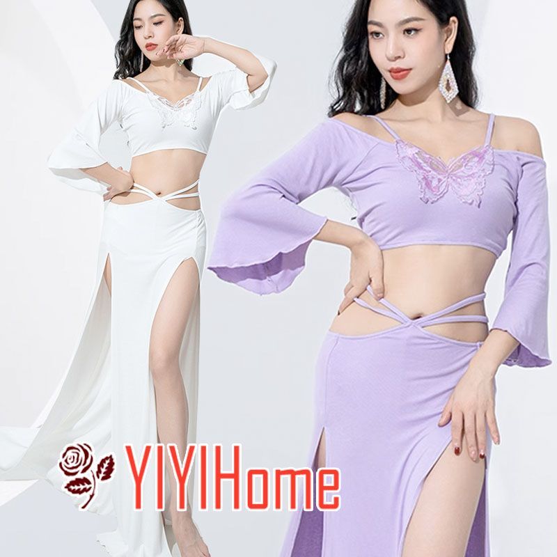 ベリーダンス ダンス衣装 セット ハロウィン コスプレ 仮装 パーティー 余興用 レッスン着 トップス スカート(インナーパンツ付き)2点セット　 社交ダンス　発表会　ラテンダンス　演出　