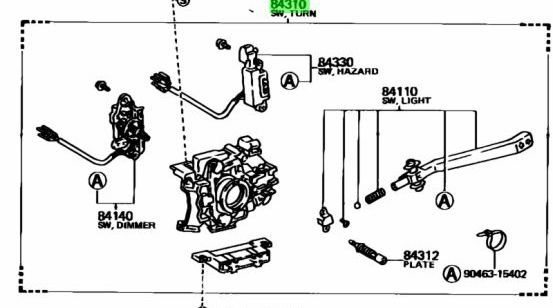 新品 トヨタ純正 AE86 レビン トレノ ウインカースイッチ ターンシグナル 新品 トヨタ純正 AE86 レビン トレノ ウインカースイッチ ターン