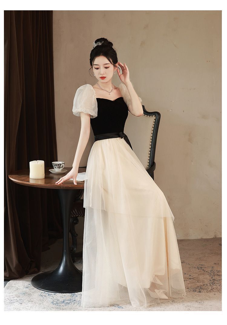 ロングドレス ドレス レディース パーティドレス 演奏会 半袖 キャップ