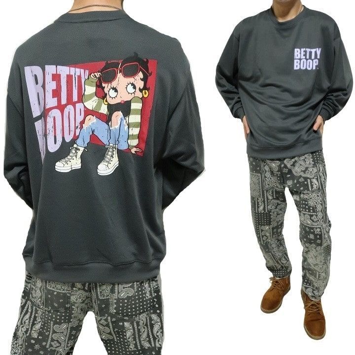BETTY BOOP ベティ・ブープ 長袖 トレーナー ビッグシルエット