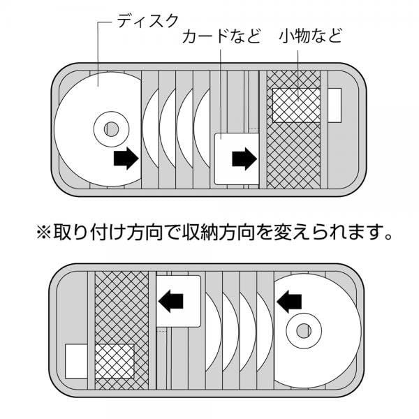 ナポレックス(Napolex) 車用サンバイザー収納ホルダー カード 駐車券ホルダー 横差し込みタイプ CD/DVD10枚収納可 キズつきにくい特殊素材使用 Fizz-1089