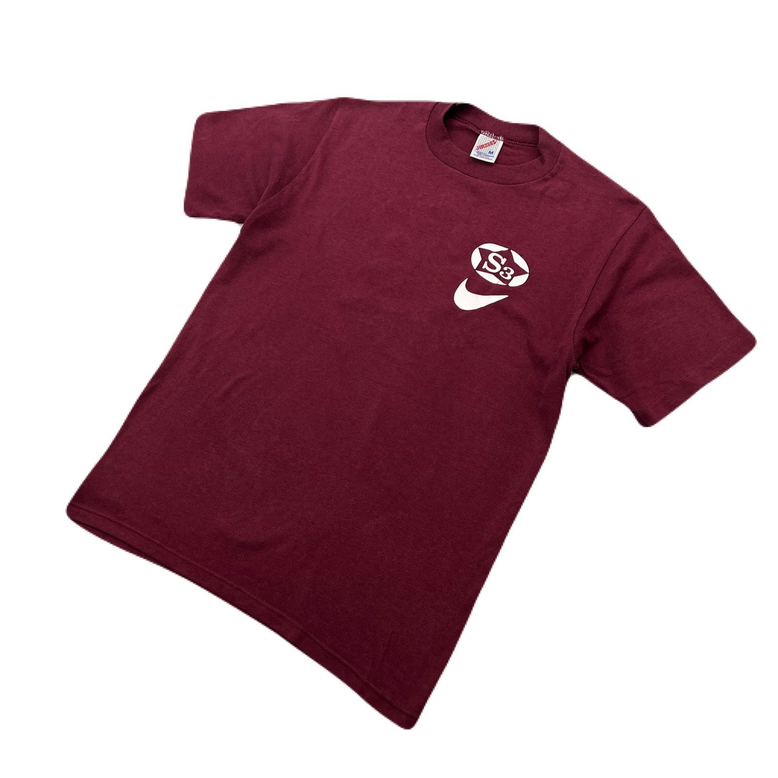 JERZEES Tシャツ メンズ M 【 アメカジ 定番プリント 】 えんじ
