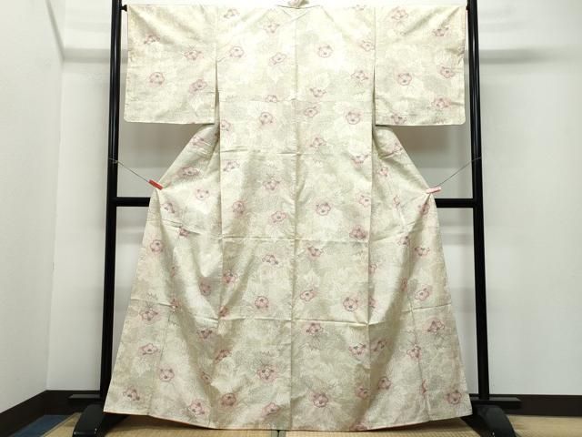 平和屋着物○本場大島紬 カタス7マルキ 総絣 枝花文 正絹 逸品