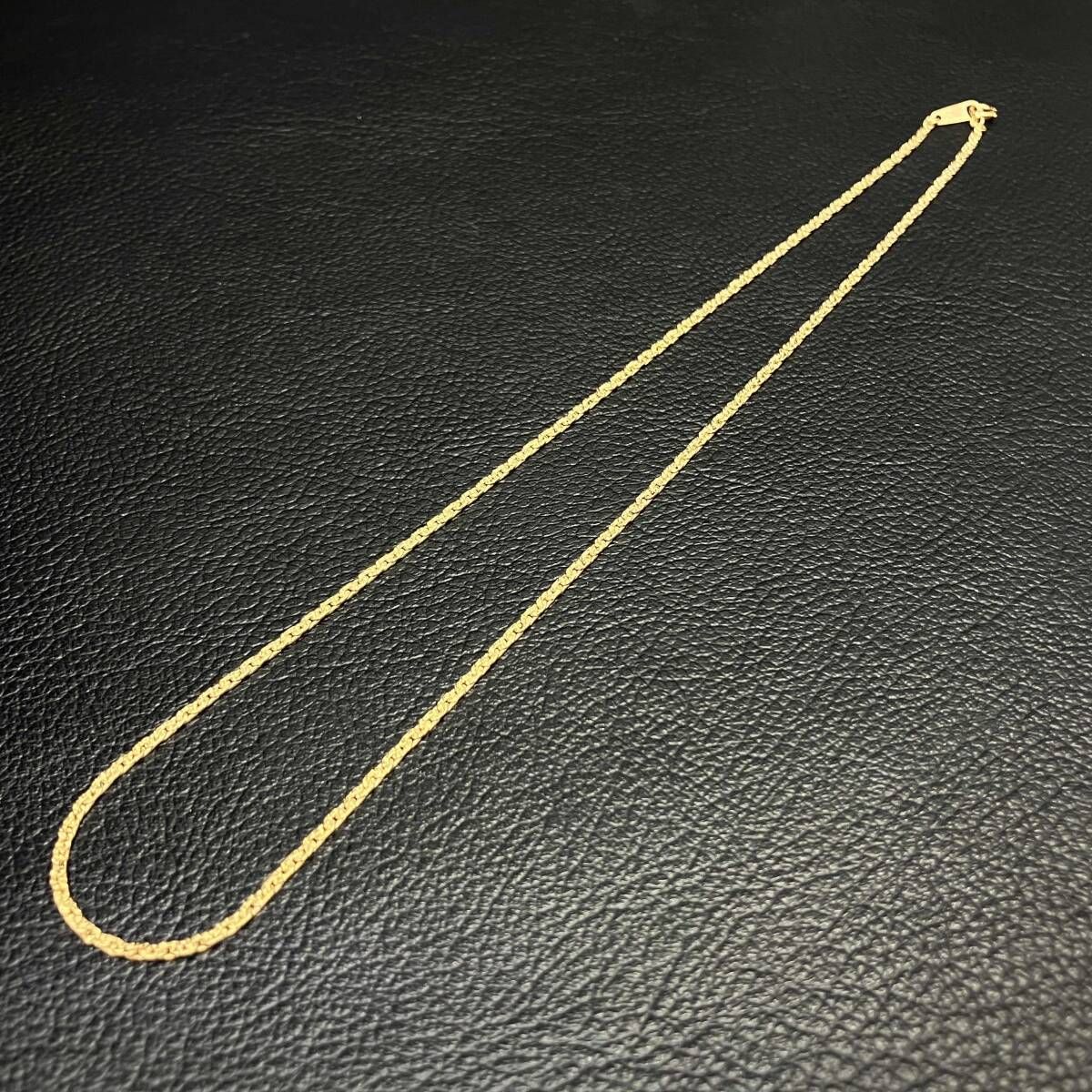 (☆B073104)K18 YG ネックレス デザインチェーン ホールマーク ネックレス チェーン 18金 喜平 アクセサリー 50cm K18 18K K18