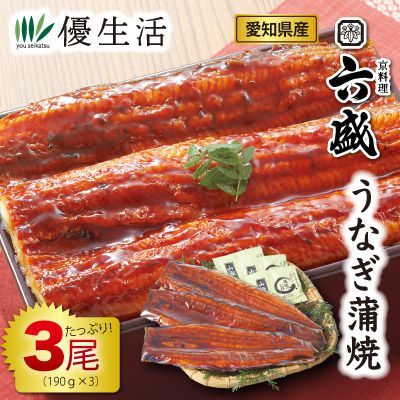京料理六盛監修 愛知県産 うなぎ蒲焼 3尾セット
