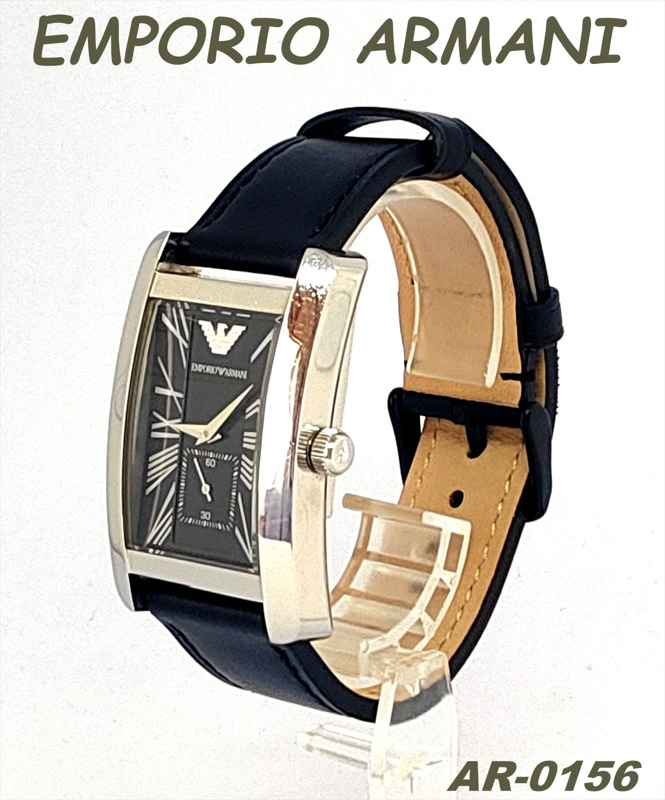 稼働品】エンポリオアルマーニ EMPORIO ARMANI メンズ腕時計 ブラック 