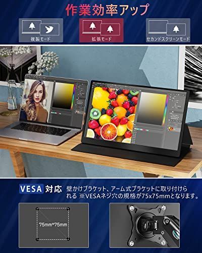 モバイルモニター QLED 100% DCI-P3 広色域 モバイルモニター-