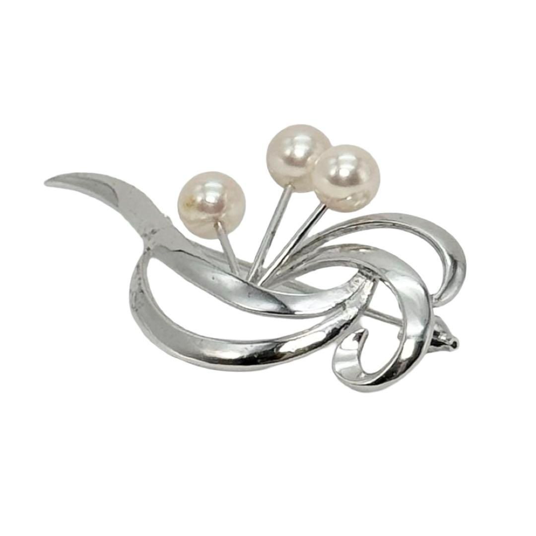 話題の人気 MIKIMOTO ミキモト ピン SV925 アコヤパール 6mm×3粒 本真珠 アクセサリー