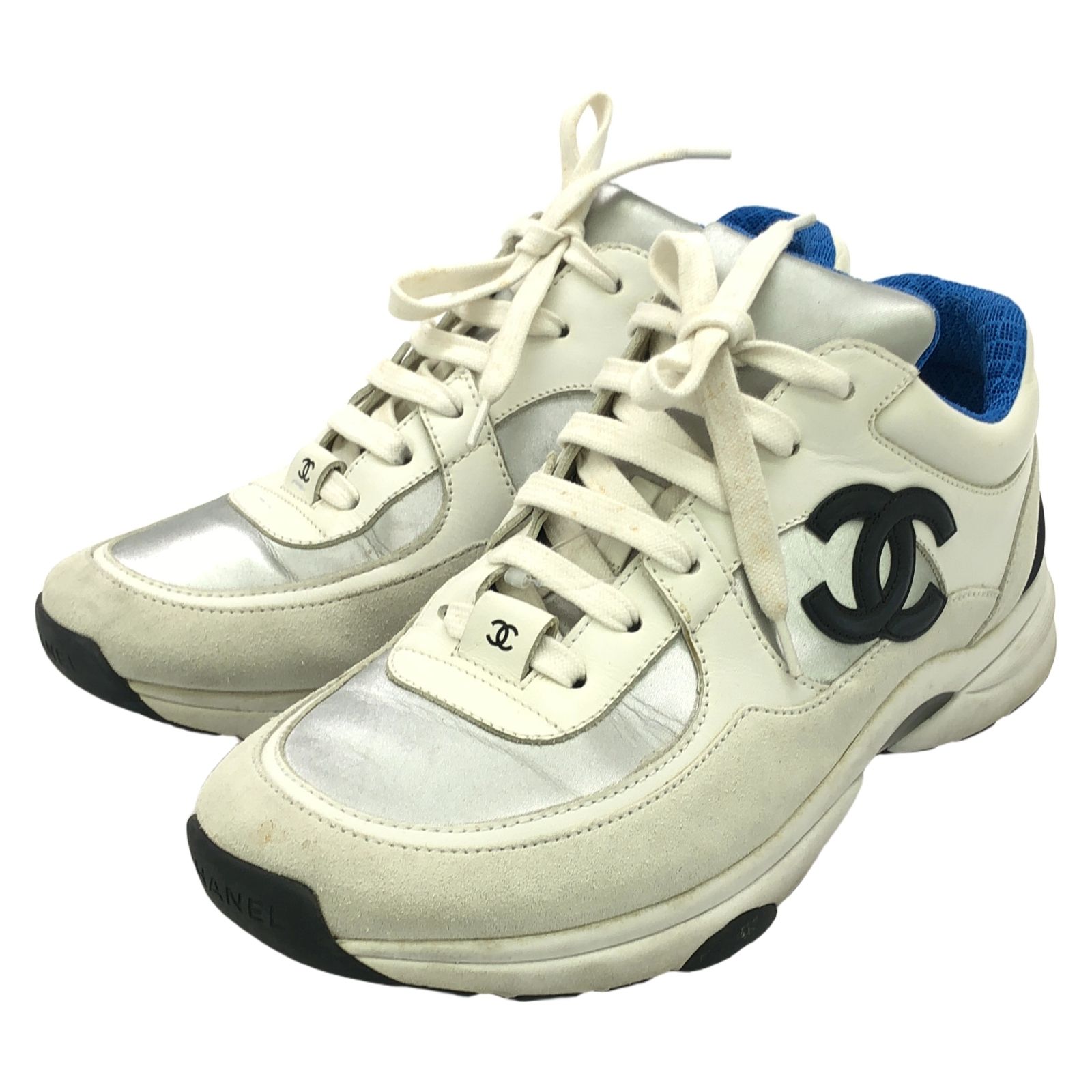 シャネル CHANEL スニーカー トレーナーズ G33743 ホワイト レザー 