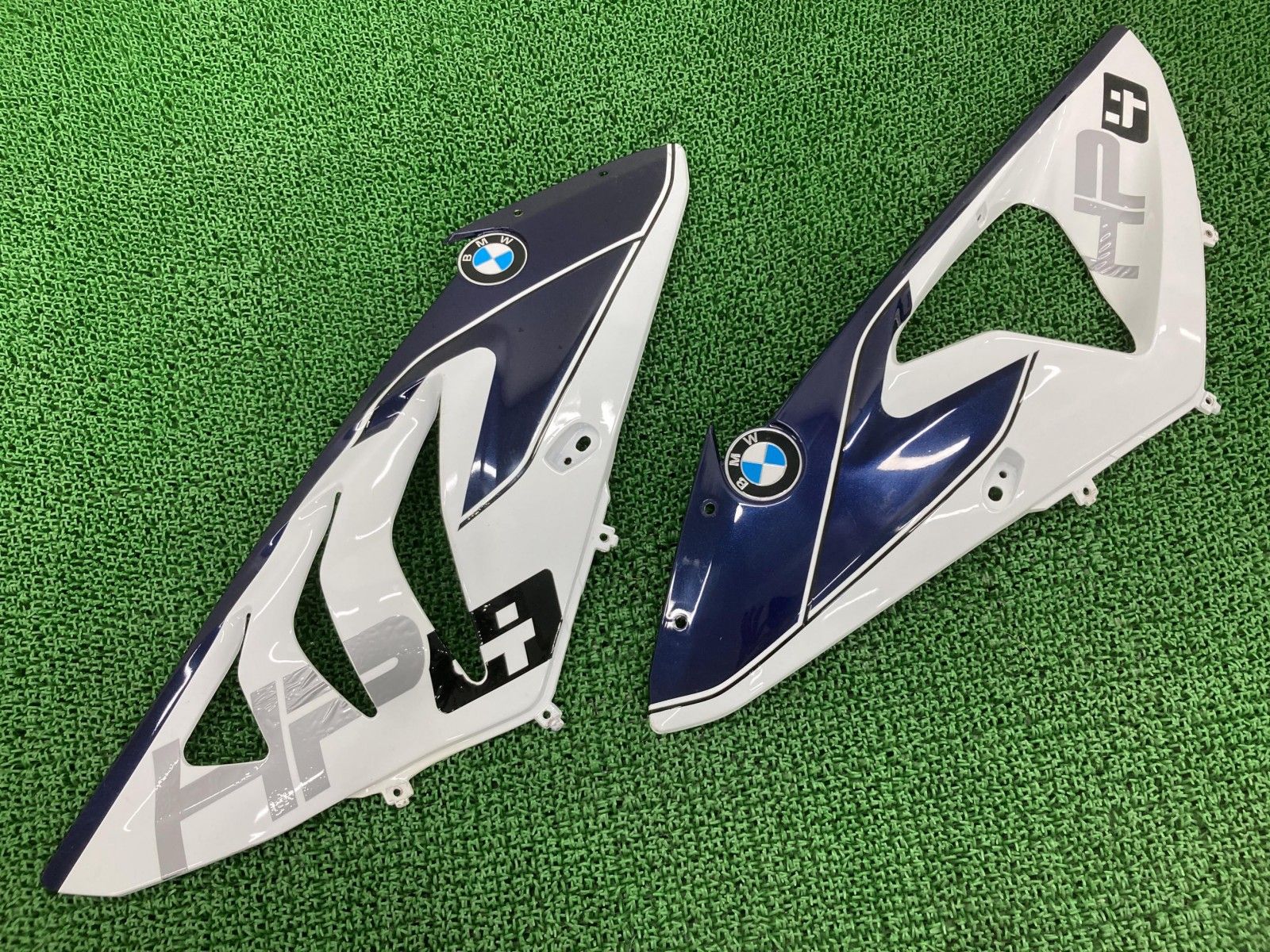 1000RR サイドカウル ZXMT製S左右 白/紺M 社外 バイク 部品 BMW 12-14年 ノーマルタイプ 割れ欠け無し 品薄 希少品 【】 14